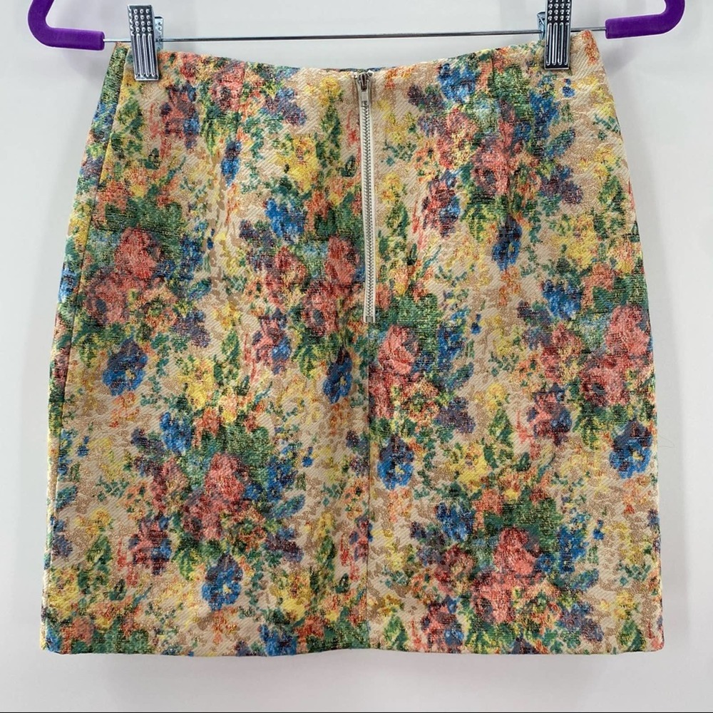 ModCloth Louche Metallic Floral Print Merie Mini Skirt - Picture 5 of 5